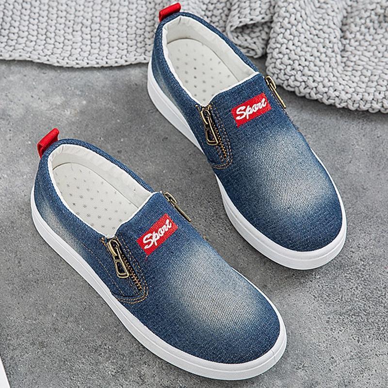 Tênis Casual Slip Denim